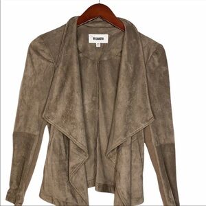 Bb DAKOTA Nicholson Faux Suede Drape Front Jacket Size XS in Mocha Brown